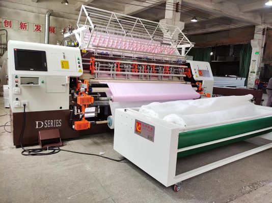 Multi Needle Quilting Bed Sheet Making Machine With Border Trimming